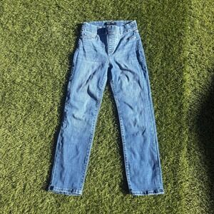 Liverpool Los Angeles Women's Size 26x28 Blue Wash Denim Jeans Elastic Waist